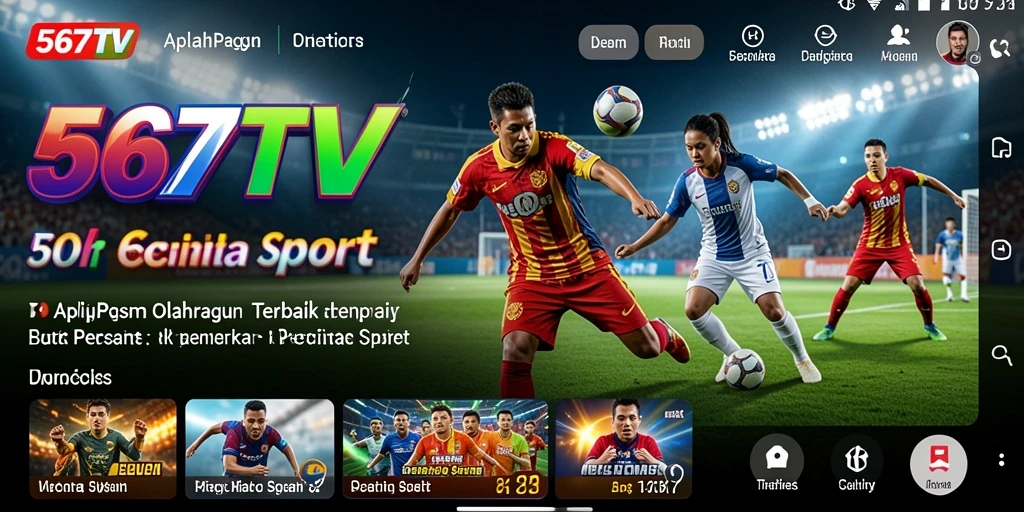 Tangkapan layar 567TV menampilkan pengalaman menonton olahraga yang mendebarkan.