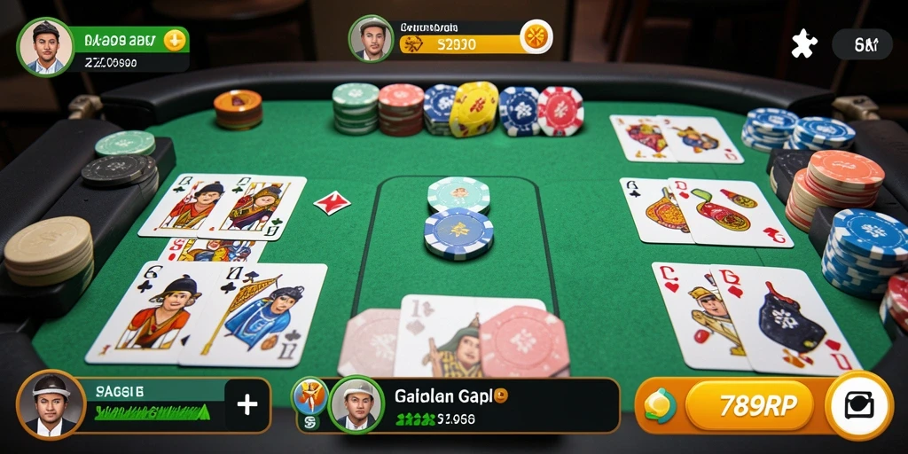 Screenshot gameplay 789RP menunjukkan suasana seru saat bermain Gaple.