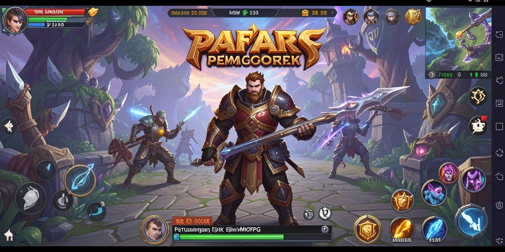 Screenshot utama AFAF menampilkan aksi pertempuran seru dalam dunia MMORPG.