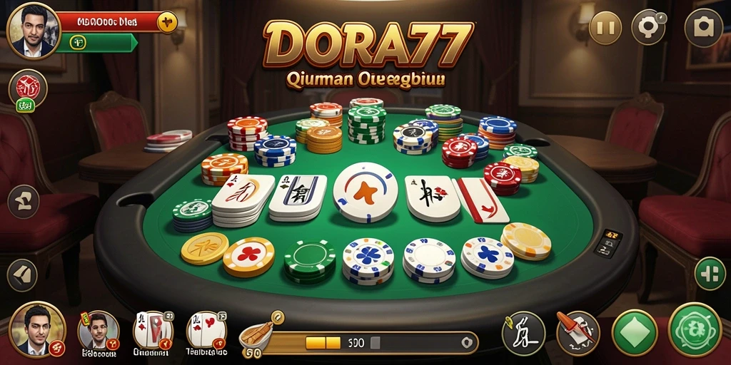 Tangkapan layar menunjukkan gameplay seru DORA77 dalam bermain QiuQiu.