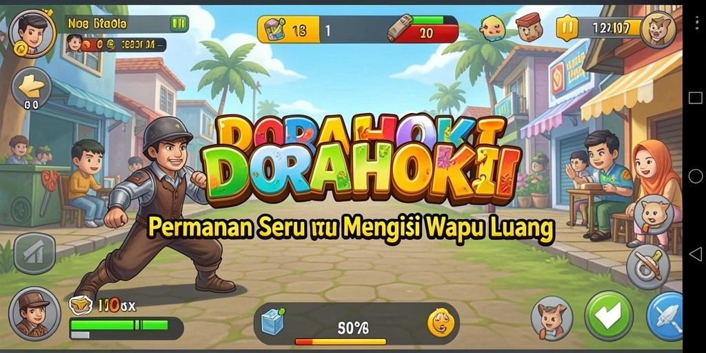 Screenshot gameplay DORAHOKI yang menampilkan keseruan permainan.