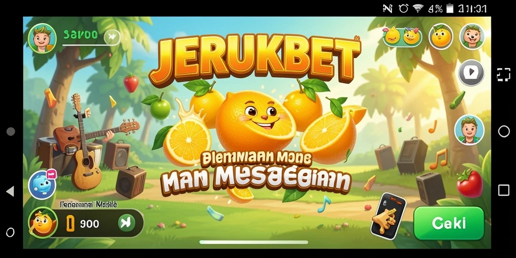 Gameplay JERUKBET yang seru dan interaktif dalam permainan musik.