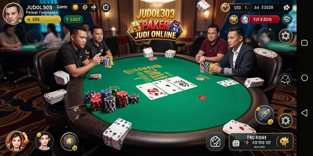 Tampilan gameplay JUDOL303 dengan pengalaman poker yang mendebarkan.