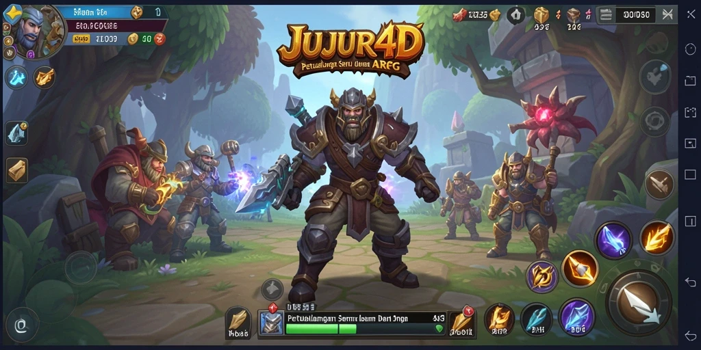 Tangkapan layar gameplay JUJUR4D yang menampilkan aksi pertarungan seru.