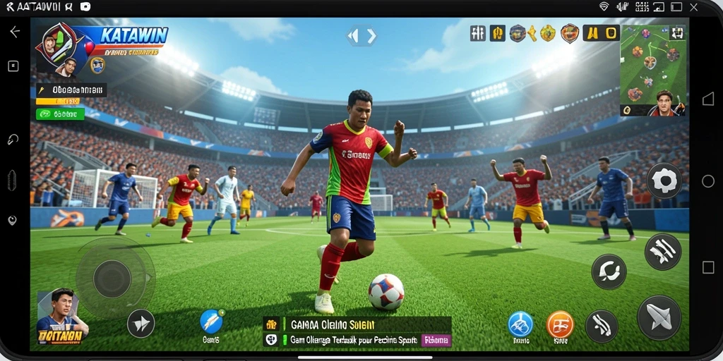 Screenshot KATAWIN menampilkan aksi seru dalam permainan olahraga.