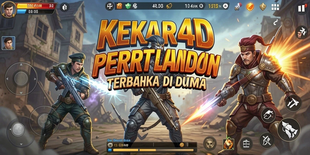 Tampilan gameplay KEKAR4D yang mendebarkan dengan aksi pertarungan intens.