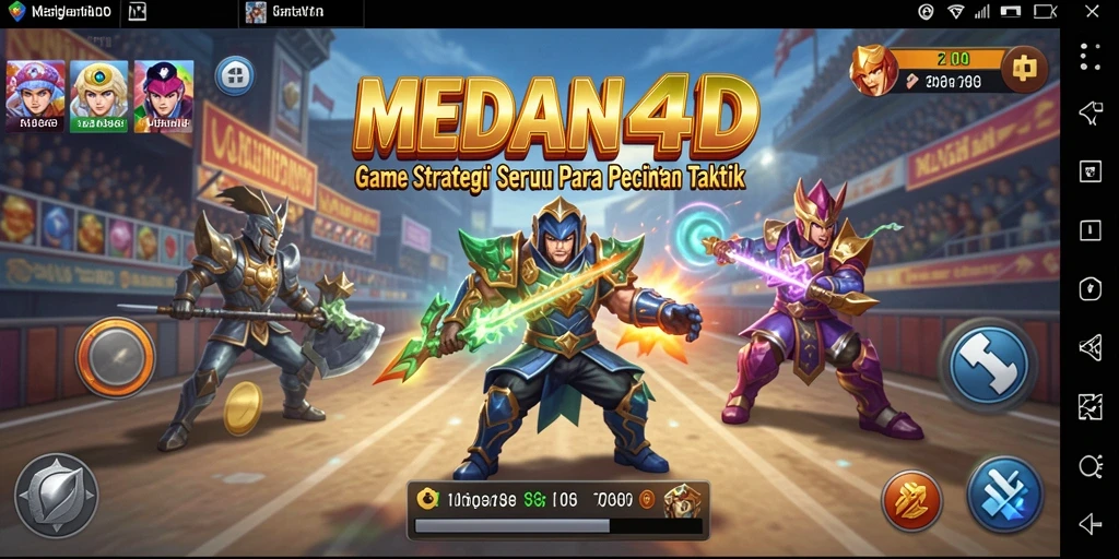 Screenshot gameplay <strong>MEDAN4D</strong> menunjukkan pertarungan strategis yang menegangkan.
