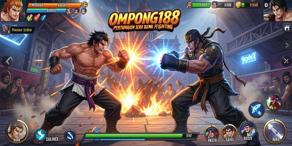Tangkapan layar OMPONG188 menampilkan aksi pertarungan seru yang mendebarkan.