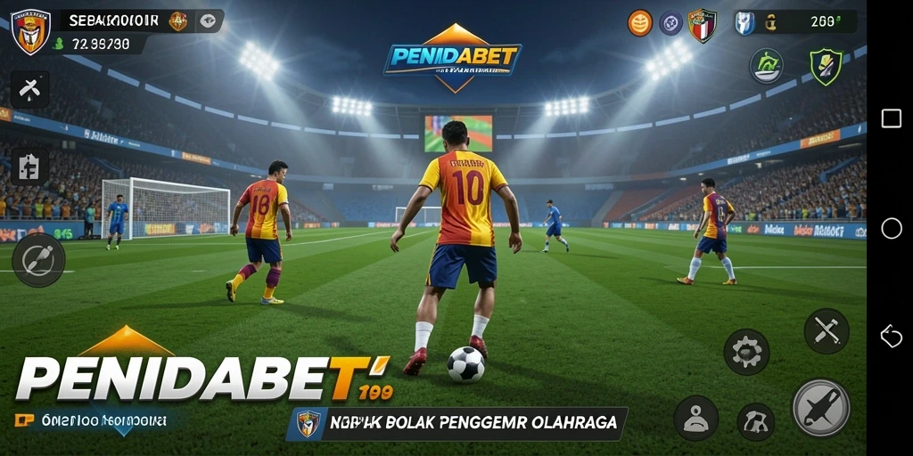 Screenshot gameplay PENIDABET yang seru dan penuh aksi sepak bola.