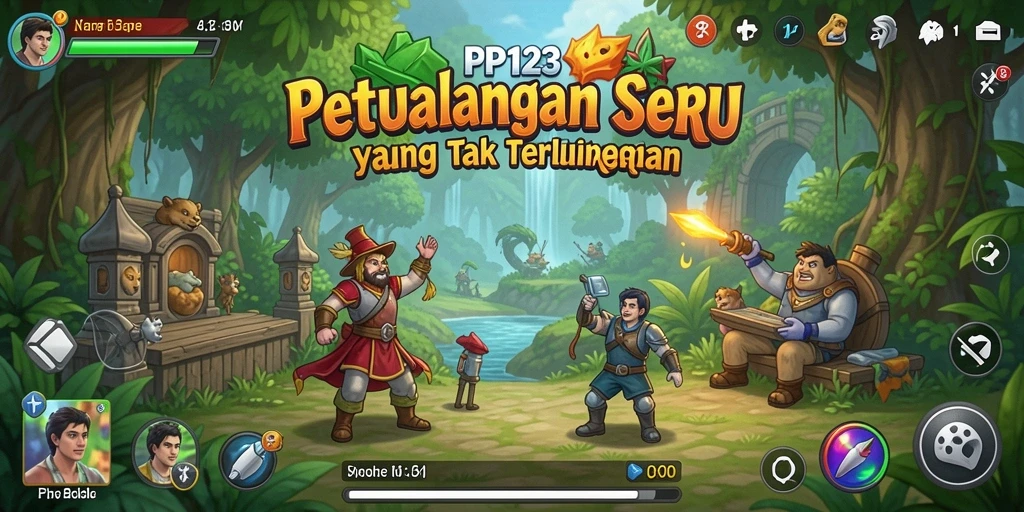 Tampilan gameplay PP123 yang penuh aksi dan petualangan.