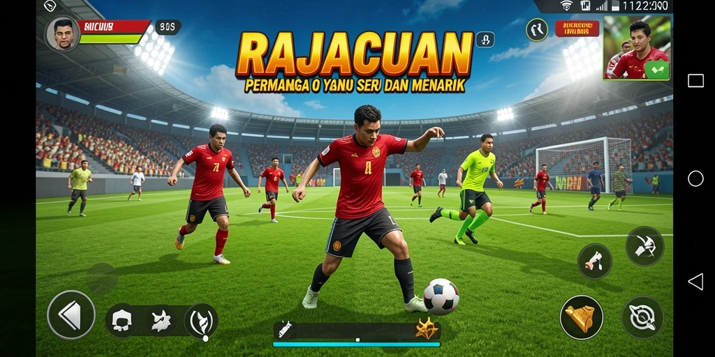 Tampilan seru gameplay RAJACUAN yang menampilkan pertandingan olahraga kompetitif.