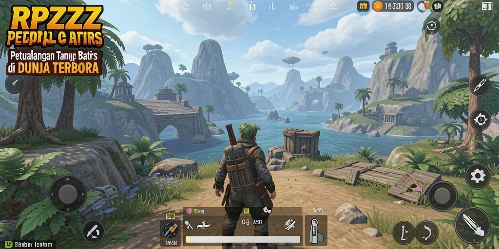 Tampilan gameplay RPZZZ menampilkan petualangan seru di dunia terbuka.