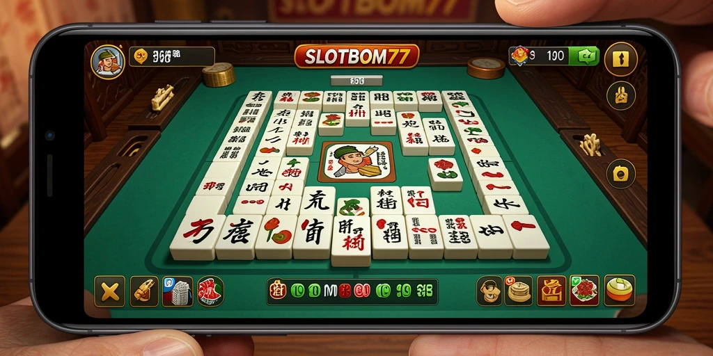 Tampilan gameplay Mahjong di SLOTBOM77 yang menarik.