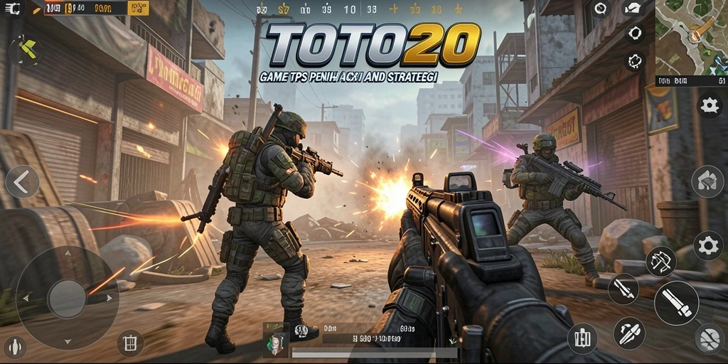 Screenshot TOTO20 menampilkan aksi seru dalam gameplay TPS.