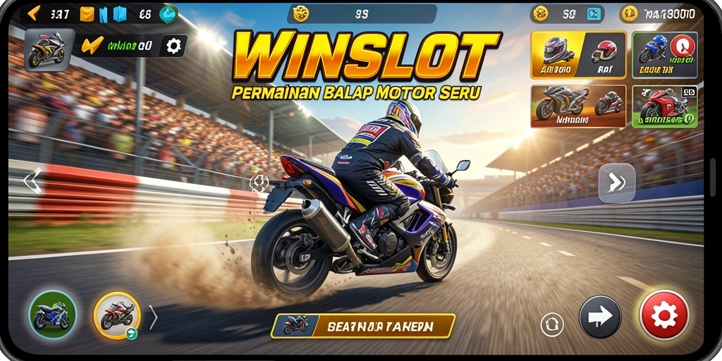 Gameplay WINSLOT yang mendebarkan dalam balapan motor.